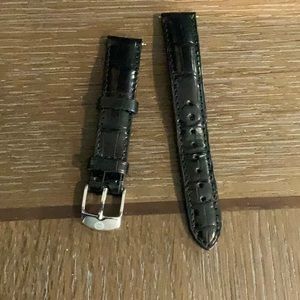 Michele Watch Band 16mm Black Alligator